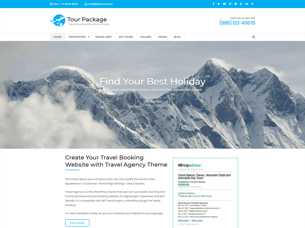 WP Tour Preview Wordpress Theme - Rating, Reviews, Preview, Demo & Download