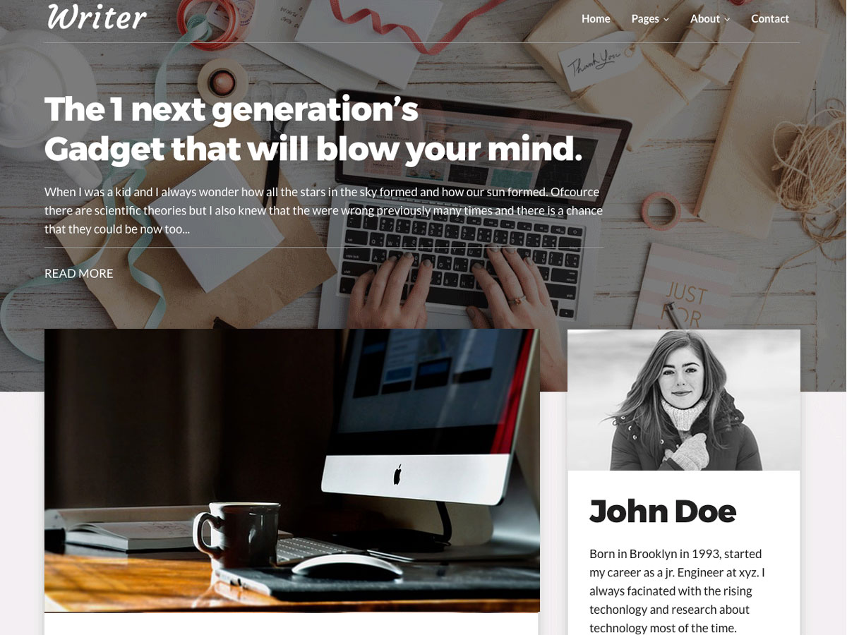Writer Blog Preview Wordpress Theme - Rating, Reviews, Preview, Demo & Download