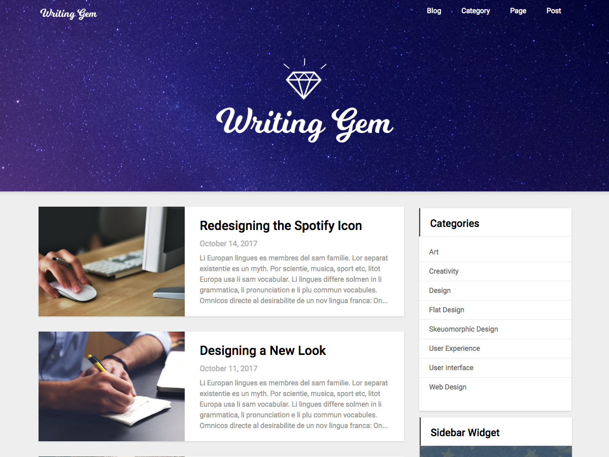 Writing Gem Preview Wordpress Theme - Rating, Reviews, Preview, Demo & Download