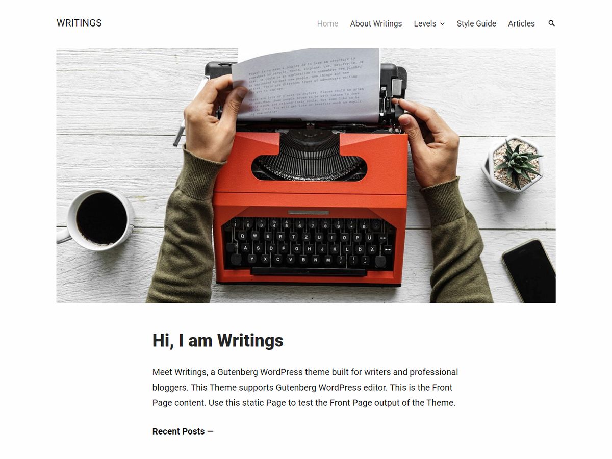 Writings Preview Wordpress Theme - Rating, Reviews, Preview, Demo & Download