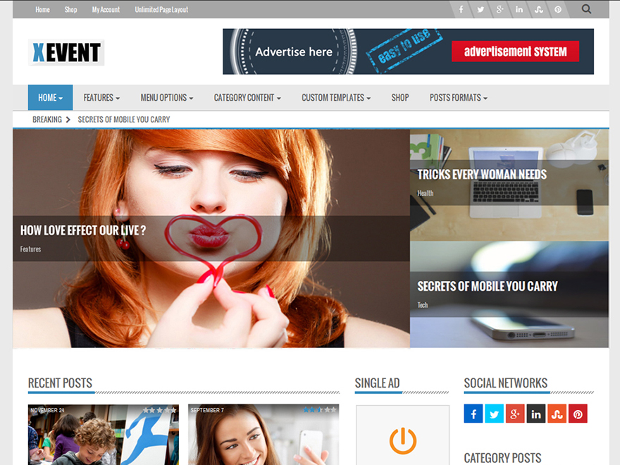 Xevent Magazine Preview Wordpress Theme - Rating, Reviews, Preview, Demo & Download