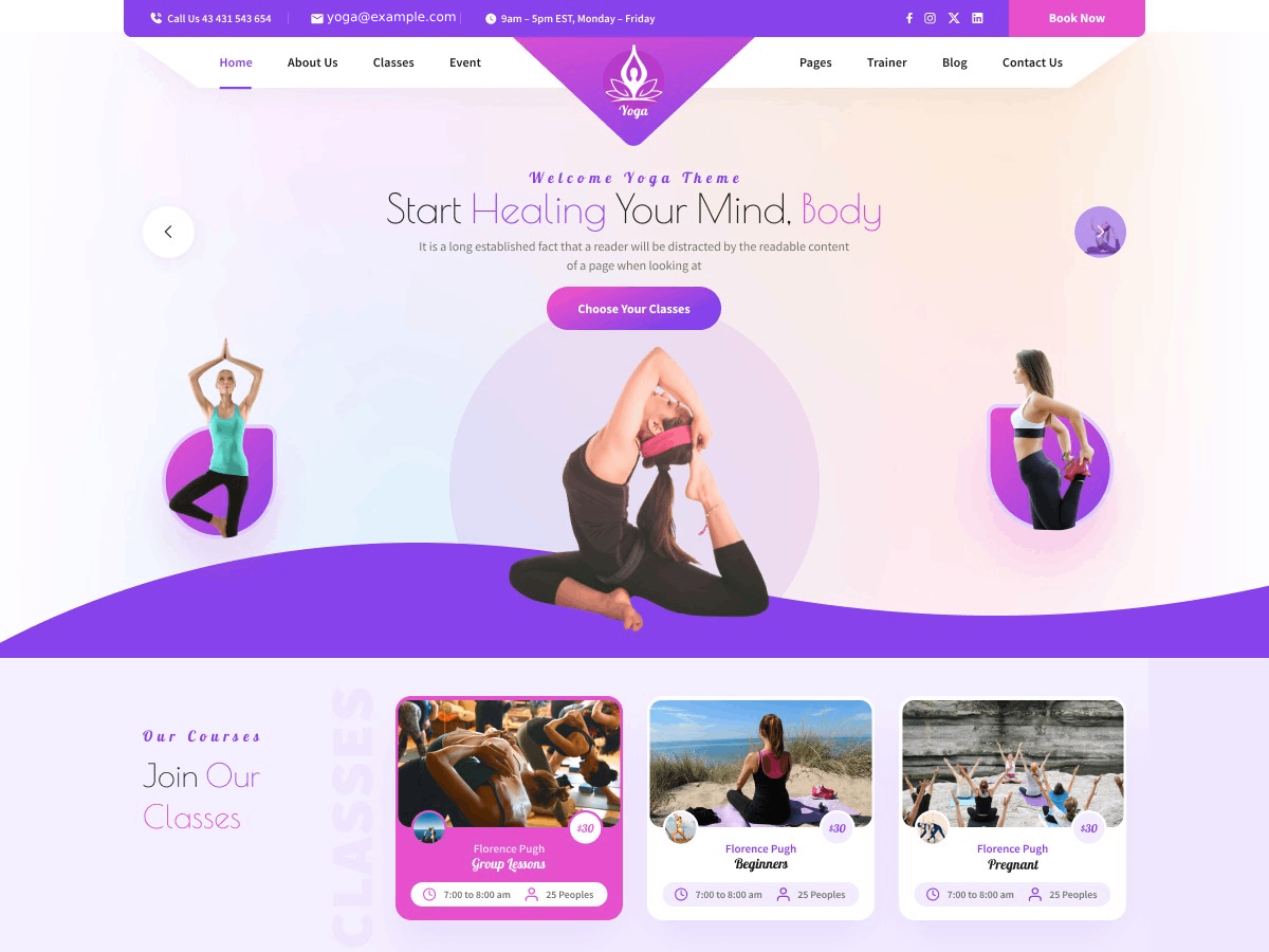 Yoga Master Preview Wordpress Theme - Rating, Reviews, Preview, Demo & Download