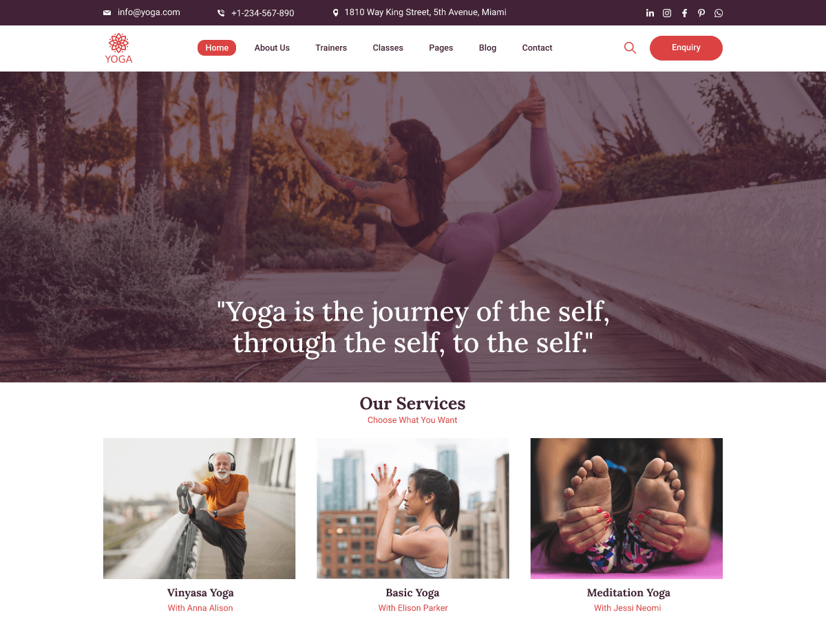 Yoga Meditation Preview Wordpress Theme - Rating, Reviews, Preview, Demo & Download