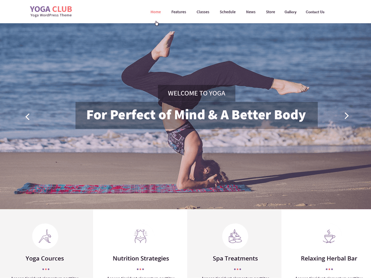 Yogaclub Lite Preview Wordpress Theme - Rating, Reviews, Preview, Demo & Download