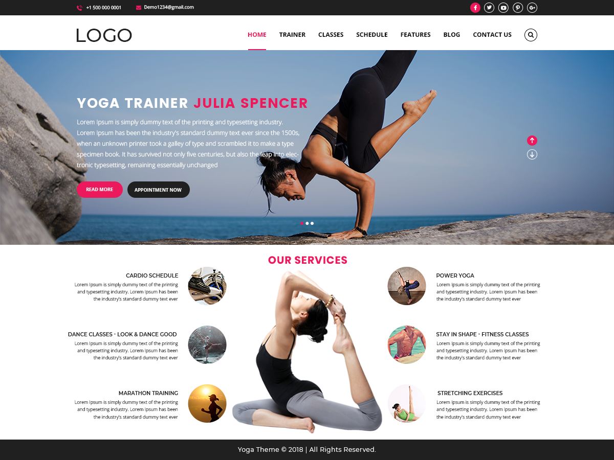 YogaFitness Preview Wordpress Theme - Rating, Reviews, Preview, Demo & Download