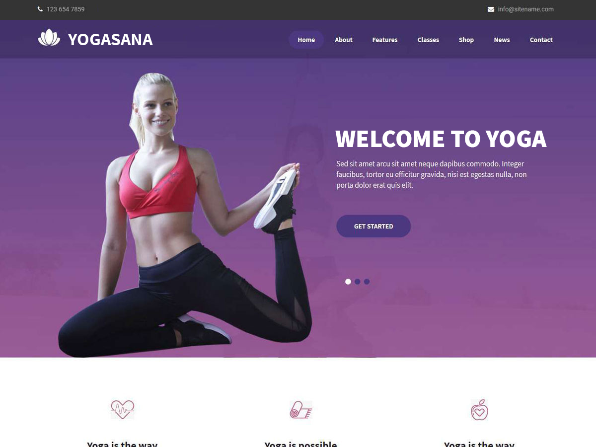 Yogasana Lite Preview Wordpress Theme - Rating, Reviews, Preview, Demo & Download