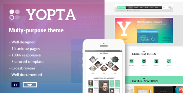 Yopta Preview Wordpress Theme - Rating, Reviews, Preview, Demo & Download