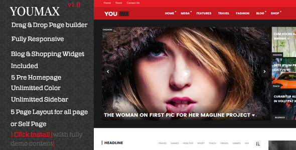 Youmax Preview Wordpress Theme - Rating, Reviews, Preview, Demo & Download