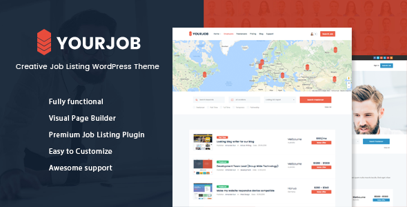 YourJob Preview Wordpress Theme - Rating, Reviews, Preview, Demo & Download