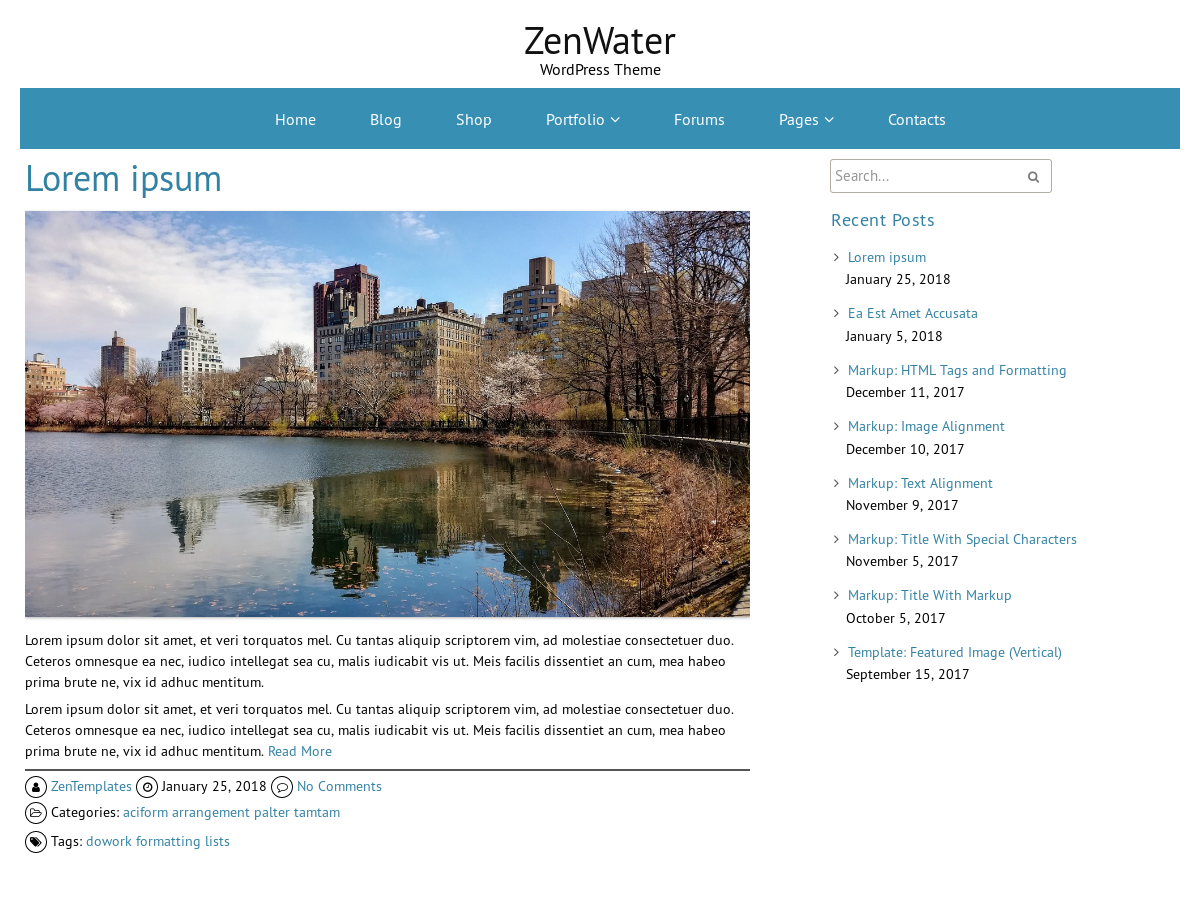 ZenWater Preview Wordpress Theme - Rating, Reviews, Preview, Demo & Download