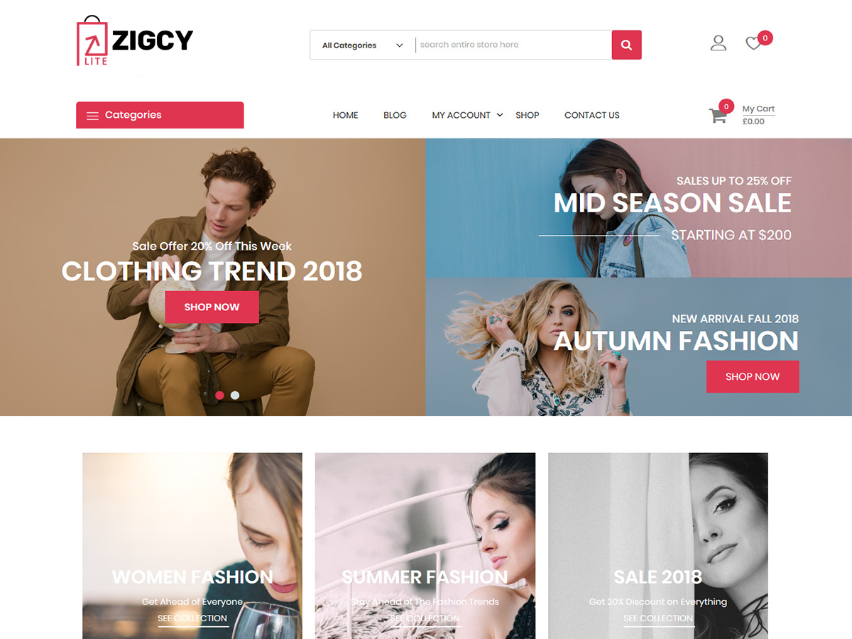 Zigcy Lite Preview Wordpress Theme - Rating, Reviews, Preview, Demo & Download