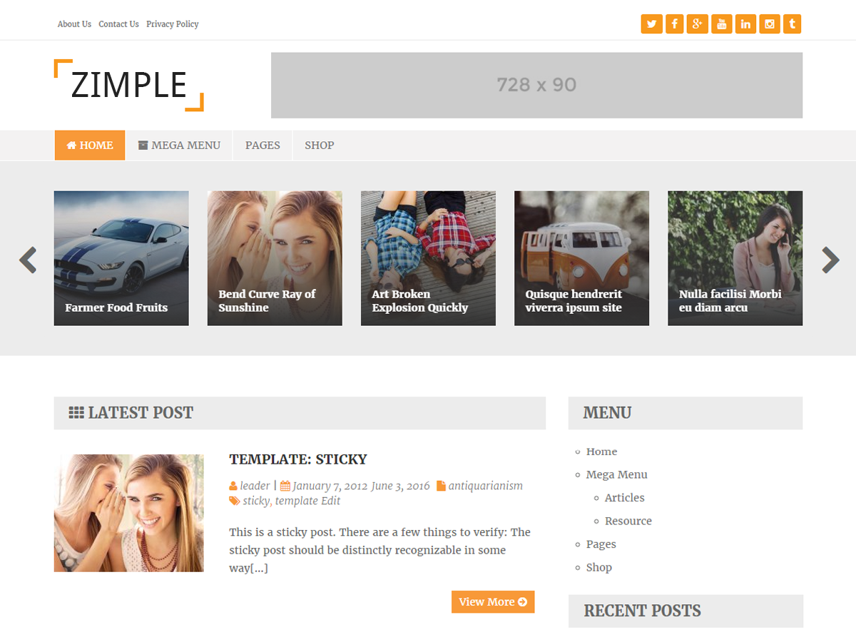 Zimple Lite Preview Wordpress Theme - Rating, Reviews, Preview, Demo & Download