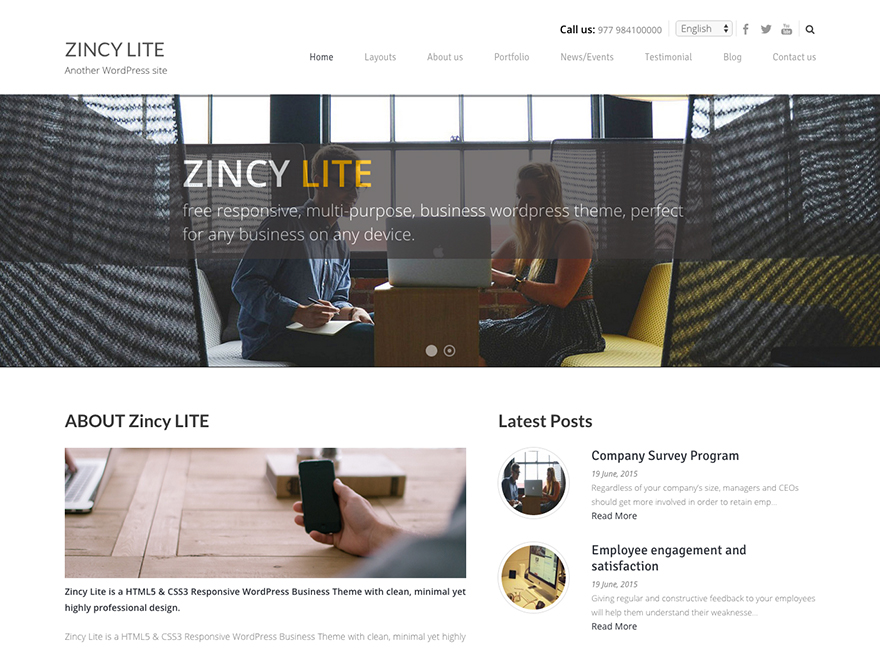 Zincy Lite Preview Wordpress Theme - Rating, Reviews, Preview, Demo & Download
