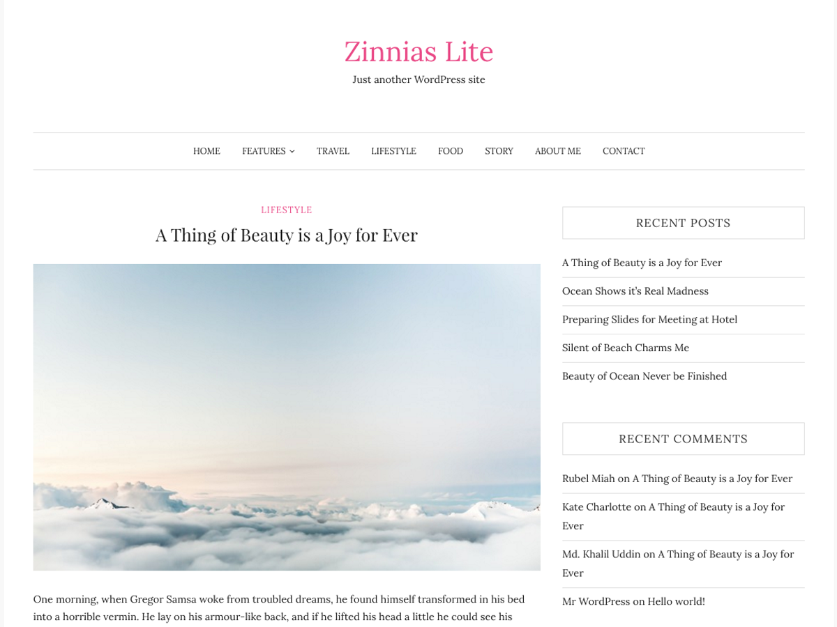 Zinnias Lite Preview Wordpress Theme - Rating, Reviews, Preview, Demo & Download