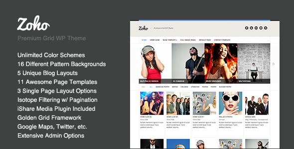 Zoho Preview Wordpress Theme - Rating, Reviews, Preview, Demo & Download