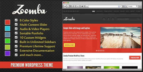 Zoomba Preview Wordpress Theme - Rating, Reviews, Preview, Demo & Download