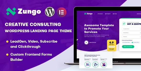 Zungo Preview Wordpress Theme - Rating, Reviews, Preview, Demo & Download